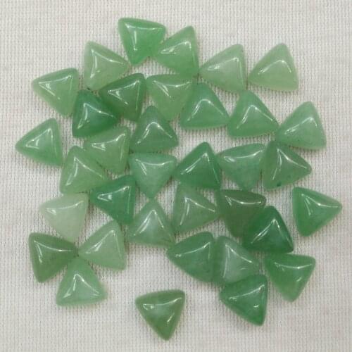 Wholesale 50pcs/lot good quality natural green aventurine triangle cab cabochon stone beads 10x10x10mm for jewelry making free