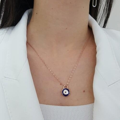 New Fashion Trendy 925 Silver Evil Eye Good Luck Minimal Necklace For Women Trendy Super Luxury Turkish Fine Jewelry
