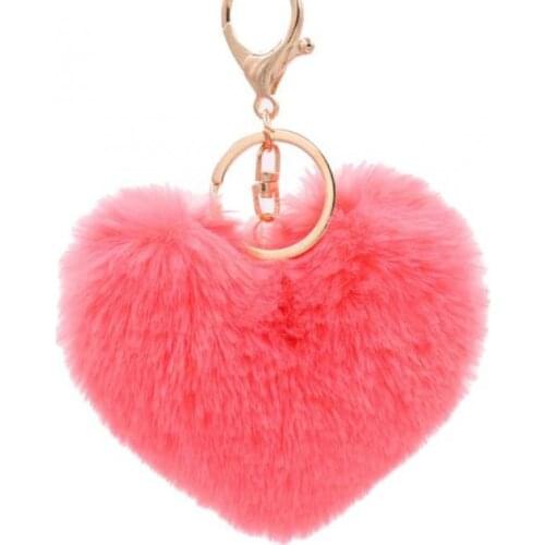 Birthday Gift Artificial Rabbit Fur Ball Keychain for Women Girls Car Bag Key Chain Key Ring Pendant Jewelry