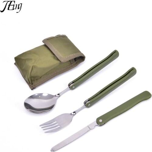 Portable Mini Tableware Set Outdoor Tool Folding Cutlery Set Spoon Fork Knife Camping Outdoor