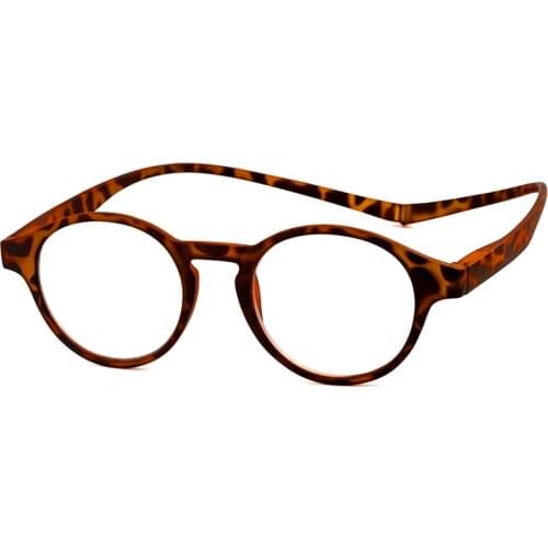 Portable Hanging Neck Magnet Reading Glasses for Men Women Presbyopic Glasses Round Frame Magnetic Readers black tortoise shell