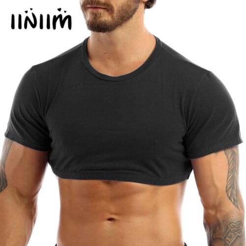 Iiniim Men Casual T-Shirts Costume Tops Shirt Bodybuilding Mens Clothing Male Fitness Vest Gay Nightwear Summer Party Streetwear