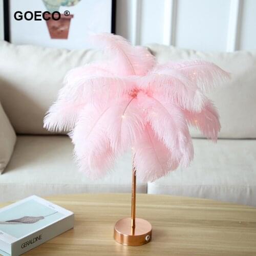 Remote Control Feather Night Lamp USB/AA Battery Power Creative Light Tree Feather Wedding Home Bedroom Living Room Home Decor