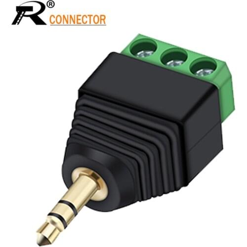 R Connector 1pc 3.5 mm Male 3 pin Terminal Block Plug Connector 3.5 mm Male 3 pin Terminal Block Plug Connector