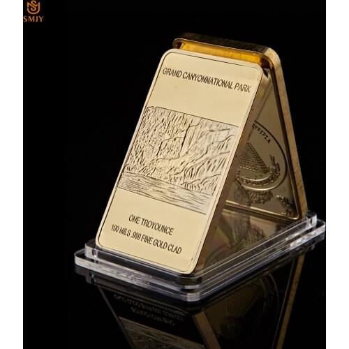 Rare One Troy Ounce 100 Mills .999 Fine Gold Clad Canyon National Park The American Bald Eagle Gold Bullion Bar Coin Collection