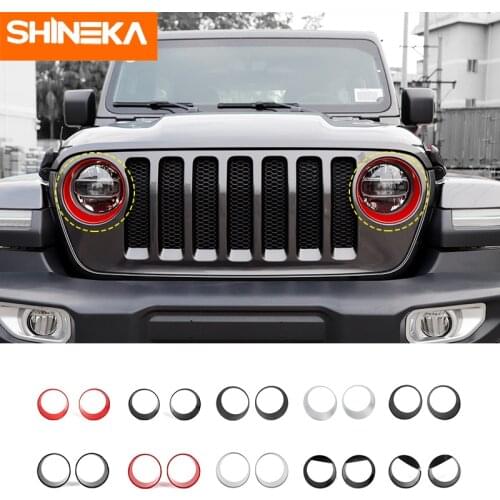SHINEKA Lamp Hoods For Jeep Gladiator JT 2018+ Car Head Light Lamp Decor Headlight Cover Accessories For Jeep Wrangler JL 2018