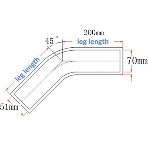 Custom hose 51/70mm 45bend hose leg lenght 200mm