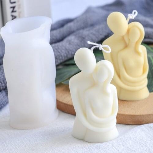 New DIY Simple Hug Family Candle Silicone Mold Love Couple Candle Molds Portrait Aromatherapy Candle Resin Mould candle making
