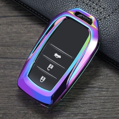 Alloy Car Remote Key Cover Case Holder For Toyota Camry Highlander Prado Crown Land Cruiser Prius Vitz Reiz Fortuner Prius
