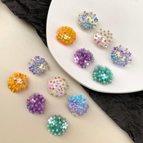 Hand-woven laser symphony sequins small flower clusters rice bead patch DIY hair earrings accessories materials