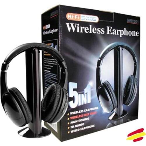 Wireless Headset TV 5 in 1 DIGITAL HIFI + microphone for TV PC Music with support television wireless audio