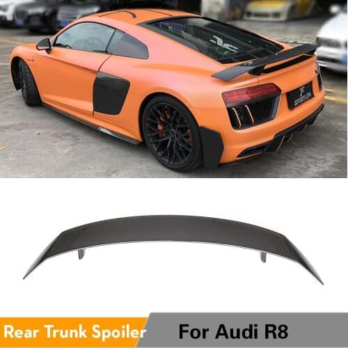 Rear Spoiler for Audi R8 2016 - 2019 Coupe Only Carbon Fiber Rear Trunk Boot Lip Active Wing Lip Spoiler Boot Lid