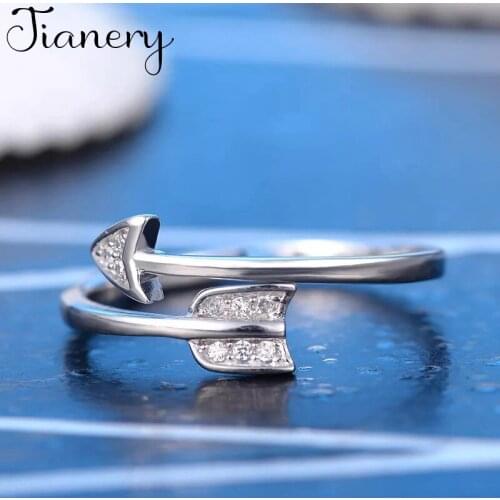 JIANERY Exaggerated Retro Silver Color Arrow Rings For Women Engagement Rings Vintage Jewelry