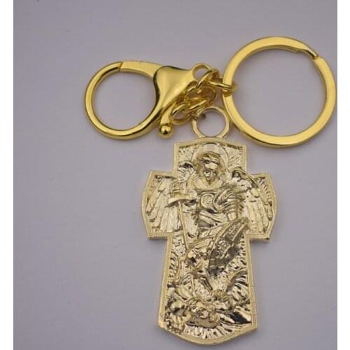 12pcs Archangel Michael St.Michael Protection Keychain Protect Me Saint Patron Shield Massive Prayer Religious jewelry