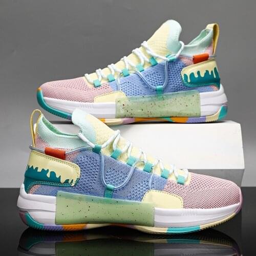 2021 Unisex Basketball Shoes Men High-top Sports Air Cushion Hombre Athletic Mens Shoes Women Comfortable Breathable Sneakers