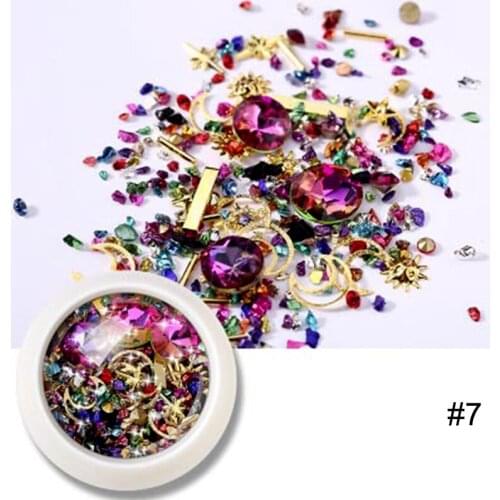 3D Nail Art Rhinestones Mix Shapes Pearls Metal Rivet Beads Studs Nail Art Rhinestones Gems Decors Accessories Manicure DIY Tips