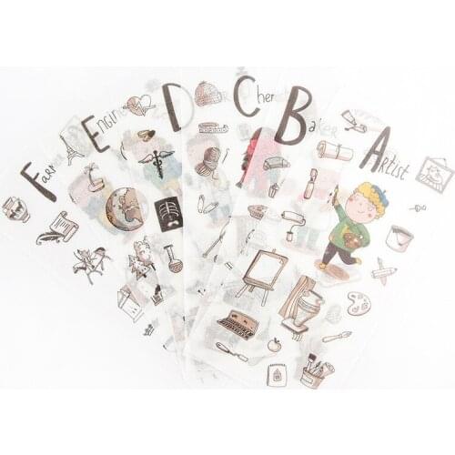 6Sheets/Set After growing up Creative Decoration Scrapbooking Stickers Transparent PVC Stationery Planner Stickers