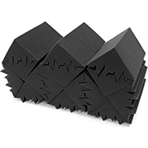 New 8 Pack of 4.6 in X 4.6 in X 9.5 in Black Soundproofing Insulation Bass Trap Acoustic Wall Foam Padding Studio Foam Tiles 8P