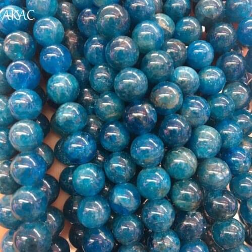 Free shipping natural A blue apatite 8mm stone beads for diy making 1strand/set Semi gemstone