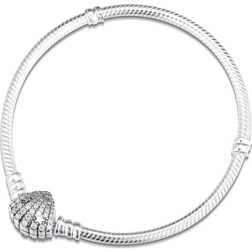 100% 925 Sterling-Silver-Jewelry Sparkling Shell Bracelets Free Shipping
