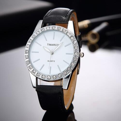 New Fashion Women Watch Leather Rhinestone Clock Ladies Casual Quartz Wristwatch Womens Watch Relogio Feminino