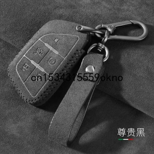 Key Bag For Cadillac XT4 XT5 XT6 XTS CT4 CT5 CT6 Key Fob Case Cover Ring Alcantara Suede