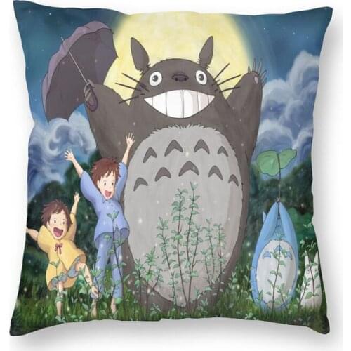 Japan Anime My Neighbor Totoro Cushion Cover 45x45 Home Decor 3D Printing Studio Ghibli Manga Throw Pillow for Sofa Double Side