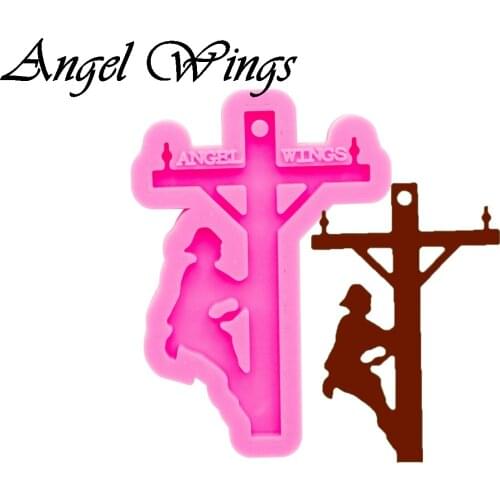 Electric Worker Keychains Silicone Molds DIY Shiny Jewelry Epoxy Resin Mold DY0340