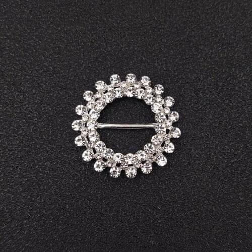 50pcs Round Full Crystal Rhinestone Buckle Appliques Buckle For Headband Flatback strass Belt Brooch Hairpin Hair Clip Decor