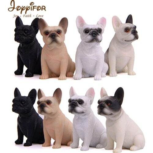New Puppy French Bulldog PVC Mini Figures Toys Landscape Car Decoration Toy Pet Dog Models Animals Dolls for Kids Friends Gifts