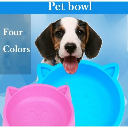 Cat Face Bowl Pet Food Bowl Cat and Dog Universal Bowl Small Dog Cartoon Plastic Bowl Non-slip Dog Bowl