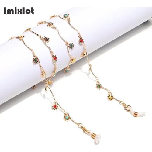 Fashion Daisy Pendant Glasses Chain for Women Metal Sunglasses Cords High-End Eyewear Accessories Face Mask Hanging Neck Chain