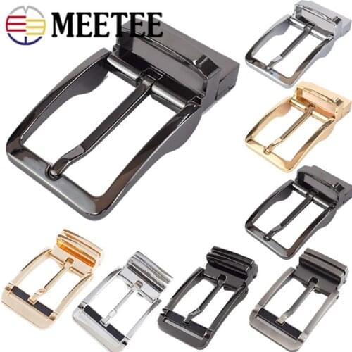 Meetee Fashion Men Belt Buckles Zinc Alloy Metal Pin Buckle for 33-34mm Belts Head DIY Leather Craft Hardware Jeans Accessories