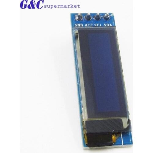 5PCS 0.91" 0.91 Inch 12832 128x32 IIC I2C Blue OLED LCD Display Module SSD1306 Driver IC DC 3.3V 5V For Arduino PIC DIY Module