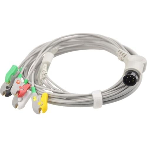 Compatible 5 lead ecg cable with lead wires for Mindray patient monitor PM8000,clip,IEC