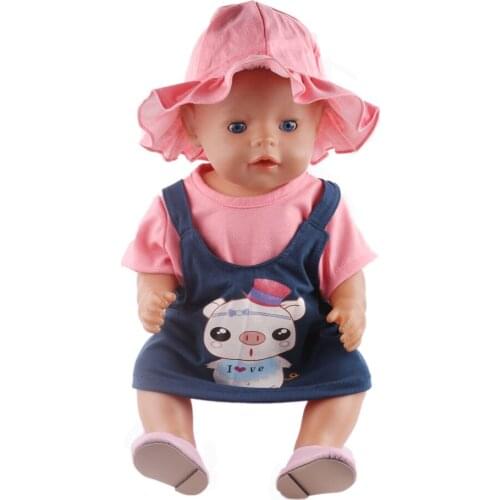 New Fashion Doll Clothes Cute animal print suit+hat for 18 inch American ,Children best Birthday Gift