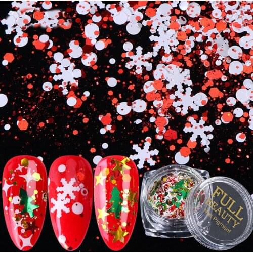 New nail art jewelry Christmas snowflake sequins Christmas tree hexagonal ultra-thin nail patch DIY Nail art decoration