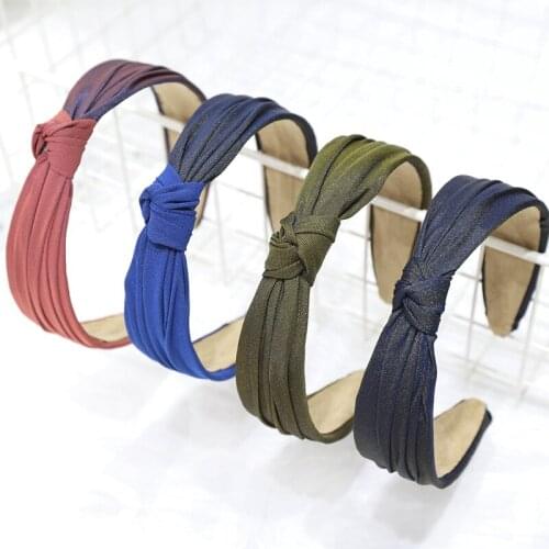 Women Head Hoop Band Elastic Hairband Double Color Top Knotted Headband Holder Bezel Girls Hair Accessories Jewelry Headdress