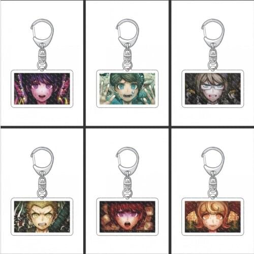 Danganronpa monokuma Naegi Makoto Kirigiri Acrylic Figure Pendant keychain Keyring Decoration Collection Model Toy Cosplay