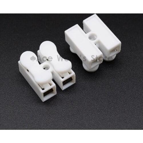10pcs 2p Spring Connector wire with no welding no screws Quick Connector cable clamp Terminal Block 2 Way Easy Fit for led strip