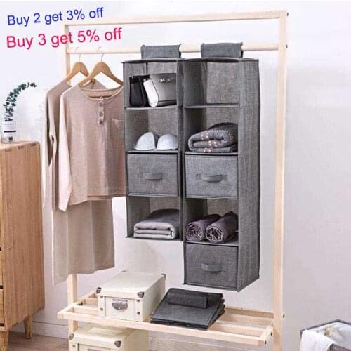 Drawer Type Wardrobe Portable Clothes Organizer Hanging Interlayer Storage Bag 3 4 5 Layers Simple Closet Organizer Storage Bag