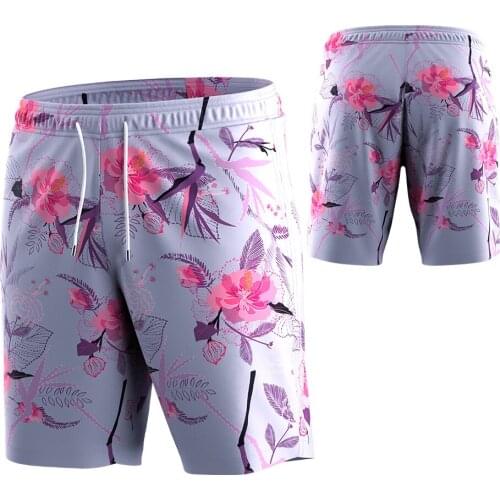 Summer Men Shorts Casual Beachshorts Quick Dry Surfing Swim Trunks Athletic Sweat Elastic Waist Drawstring Swim Trunks