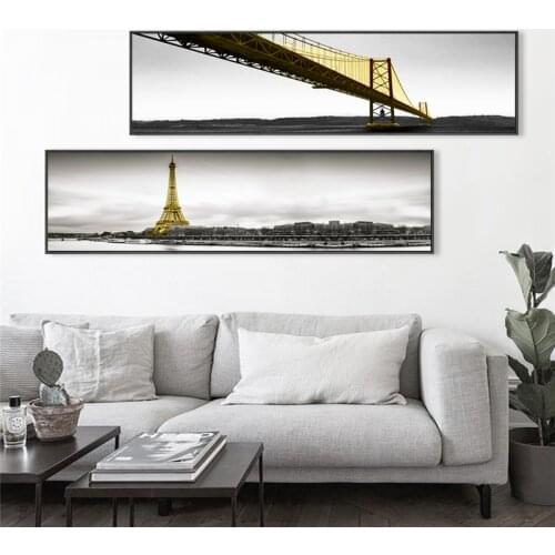Nordic Black White Gold Landscape Canvas Painting Home Living Room Decoration Posters and Prints Modern Photos for Room Decor