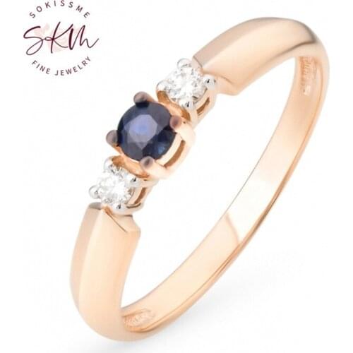 SKM luxury designer 14k rose gold rings for women Vintage Engagement rings designer Promise Luxury Fine Jewelry