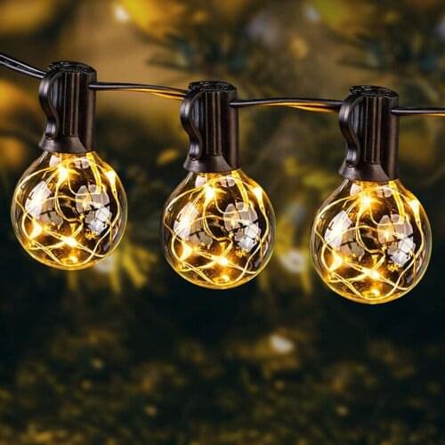 New G40 Silver Wire Led String Light 7.5M 25PCS Bulb Vintage Waterproof Outdoor Backyard Christmas Wedding Decor Strings Garland