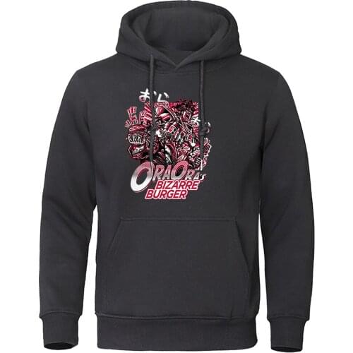 JoJos Bizarre Adventure Hoodies Men Autumn Warm Fleece Pullover Casual Harajuku Hoodie Sweatshirt Male Japan Anime Streetwear