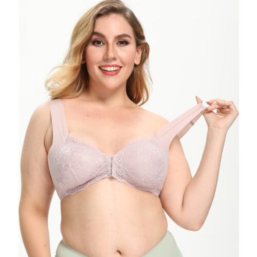 Dropshipping 2pcs Plus Size Bras For Women Push Up Front Closure Seamless Bra