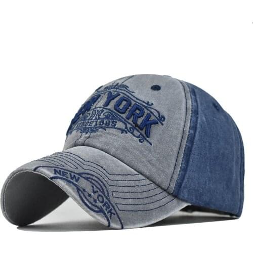 Washed Cotton Vintage Cap High Quality NEW YORK Letter Embroidery Baseball Cap For Men And Women Outdoor Sports Trucker Hats