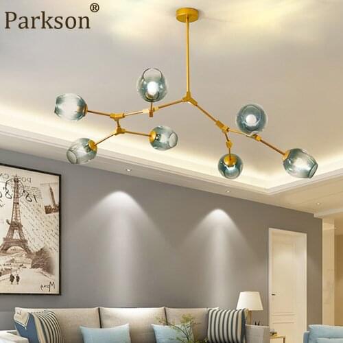 Vintage Loft Industrial LED Pendant Lights Nordic Color Glass Chandelier Stair Dining Living Room Interior Art Deco Pendant Lamp