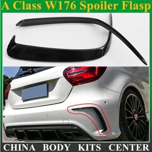 W176 Rear Bumper Canards Carbon Fiber Splitter Lips For Mercedes W176 A Class A45 Package Sport Edition